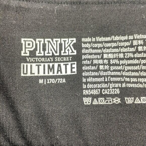 PINK Victoria's Secret Ultimate leggings w/ black mesh side panels. Med - Picture 7 of 7